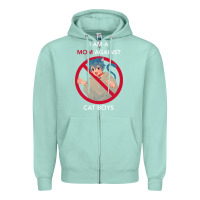 Seafoam i am a mom against cat boys Zipper Hoodie - PixelFlow
