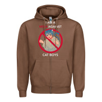 Chestnut i am a mom against cat boys Zipper Hoodie - PixelFlow