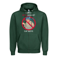 Sports Green i am a mom against cat boys Zipper Hoodie - PixelFlow