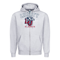 Heather Grey liberty university flames football lynchburg virginia sparky the eagle Zipper Hoodie - PixelFlow