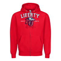 Red liberty university flames football lynchburg virginia sparky the eagle Zipper Hoodie - PixelFlow