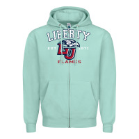 Seafoam liberty university flames football lynchburg virginia sparky the eagle Zipper Hoodie - PixelFlow