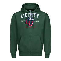 Sports Green liberty university flames football lynchburg virginia sparky the eagle Zipper Hoodie - PixelFlow