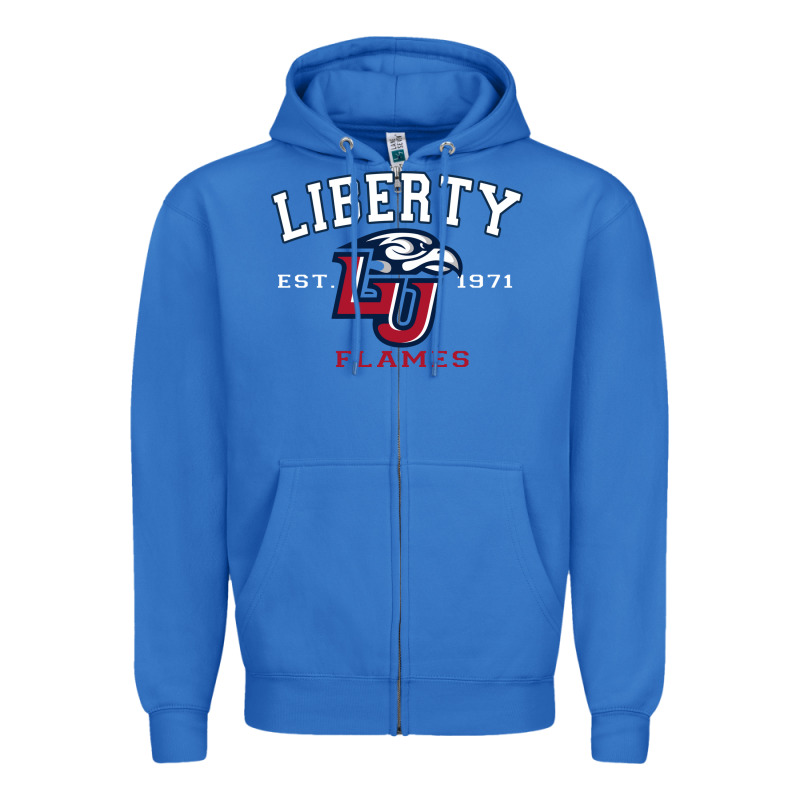 Liberty University Flames Football Lynchburg Virginia Sparky The Eagle Zipper Hoodie by PixelFlow | Teevron