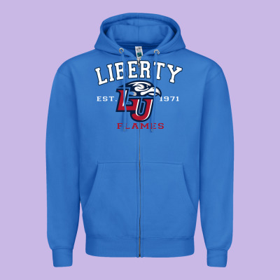 Liberty University Flames Football Lynchburg Virginia Sparky The Eagle Zipper Hoodie Designed By Pixelflow