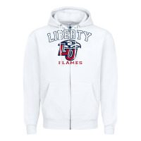 White liberty university flames football lynchburg virginia sparky the eagle Zipper Hoodie - PixelFlow