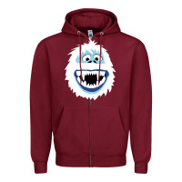 Burgundy bumble face Zipper Hoodie - PixelFlow