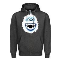 Charcoal Heather bumble face Zipper Hoodie - PixelFlow