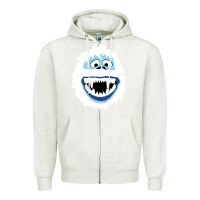 Oatmeal Heather bumble face Zipper Hoodie - PixelFlow