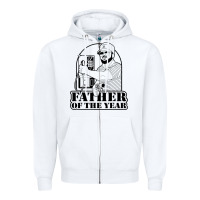 White Gary Plauche Zipper Hoodie - PixelFlow