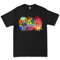 Black Au-some mom Autism Premium Tee - FaDigitalArtStudio