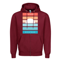 Burgundy DAYMAN NIGHTMAN - It's Always Sunny Zipper Hoodie - PixelFlow