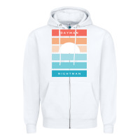 White DAYMAN NIGHTMAN - It's Always Sunny Zipper Hoodie - PixelFlow