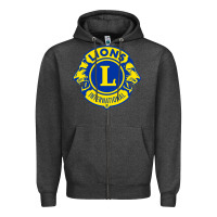 Charcoal Heather lions clubs international classic Zipper Hoodie - PixelFlow