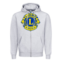 Heather Grey lions clubs international classic Zipper Hoodie - PixelFlow