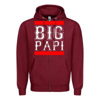 Burgundy big papi Zipper Hoodie - PixelFlow