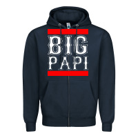 Navy big papi Zipper Hoodie - PixelFlow