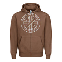 Chestnut Crass   There Is No  Authority But Yourself Classic Zipper Hoodie - PixelFlow