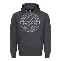 Smoke Crass   There Is No  Authority But Yourself Classic Zipper Hoodie - PixelFlow
