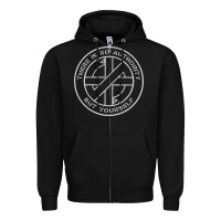 Black Crass   There Is No  Authority But Yourself Classic Zipper Hoodie - PixelFlow