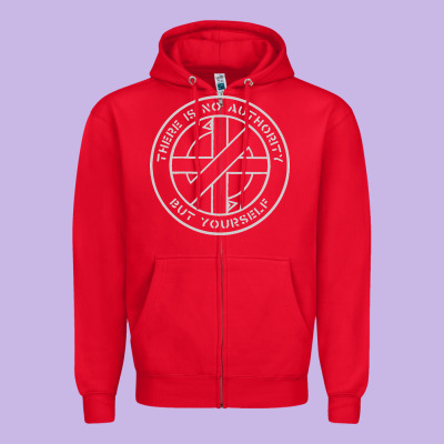 Crass   There Is No  Authority But Yourself Classic Zipper Hoodie Designed By Pixelflow
