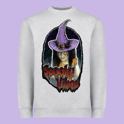 Spooky Vibes Heavyweight Sweatshirt Designed By Jahusdesignshop