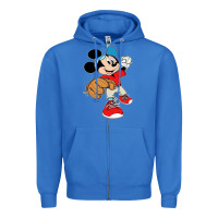 True Royal micky-playing-baseball-cartoon-illustration-- Zipper Hoodie - PixelFlow