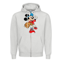 Dove Grey micky-playing-baseball-cartoon-illustration-- Zipper Hoodie - PixelFlow