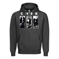 Charcoal Heather Cher, Cher Heart of Stone, Cher Cher Cher Cher Cher, Cher Cher Cher Ch Zipper Hoodie - PixelFlow