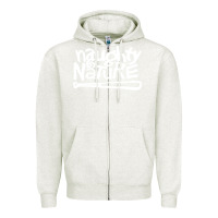 Oatmeal Heather naughty by nature Zipper Hoodie - PixelFlow