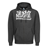 Charcoal Heather naughty by nature Zipper Hoodie - PixelFlow