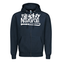 Navy naughty by nature Zipper Hoodie - PixelFlow