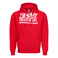 Red naughty by nature Zipper Hoodie - PixelFlow