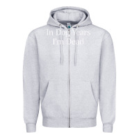Heather Grey in dog years i'm dead Zipper Hoodie - PixelFlow
