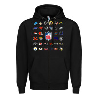 Black american football team collage    wall art Zipper Hoodie - PixelFlow