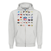 Dove Grey american football team collage    wall art Zipper Hoodie - PixelFlow