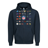 Navy american football team collage    wall art Zipper Hoodie - PixelFlow