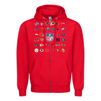 American Football Team Collage    Wall Art Zipper Hoodie | Teevron