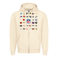 Sandshell american football team collage    wall art Zipper Hoodie - PixelFlow