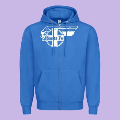 Big Chief Clean Santa Fe Railroad Zipper Hoodie Designed By Pixelflow