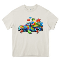 Cream Autism truck Heavy Core Tee - CowGirlArtShop