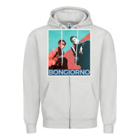 Dove Grey Inglorious Basterds - Bongiorno poster GIFT Zipper Hoodie - PixelFlow