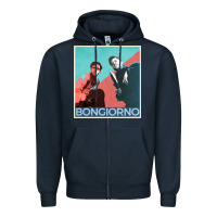 Navy Inglorious Basterds - Bongiorno poster GIFT Zipper Hoodie - PixelFlow