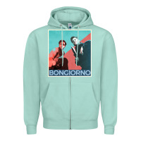 Seafoam Inglorious Basterds - Bongiorno poster GIFT Zipper Hoodie - PixelFlow