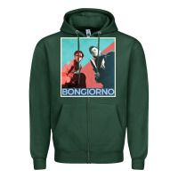 Sports Green Inglorious Basterds - Bongiorno poster GIFT Zipper Hoodie - PixelFlow