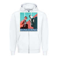 White Inglorious Basterds - Bongiorno poster GIFT Zipper Hoodie - PixelFlow