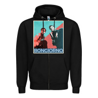 Black Inglorious Basterds - Bongiorno poster GIFT Zipper Hoodie - PixelFlow