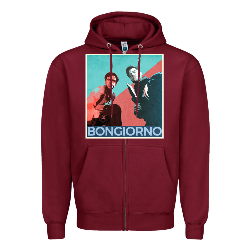 Inglorious Basterds - Bongiorno Poster Gift Zipper Hoodie by PixelFlow | Teevron
