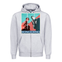 Heather Grey Inglorious Basterds - Bongiorno poster GIFT Zipper Hoodie - PixelFlow