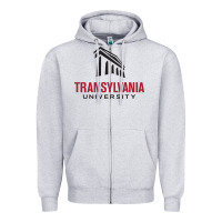Heather Grey transylvania university Zipper Hoodie - PixelFlow